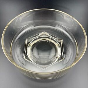 Vintage, Clear Glass, Round Bowl with Hexagon Bottom